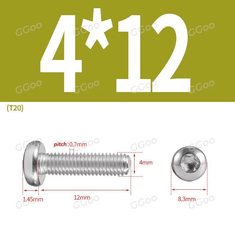 A2 Stainless Steel Torx Pan Head Machine Screws — M2 to M8, Six-Lobe Drive