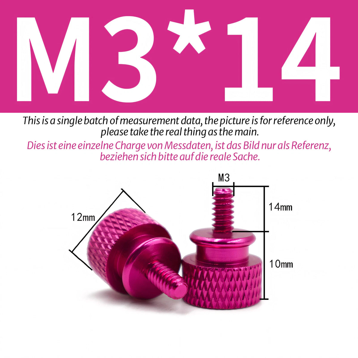 M3 Knurled Thumb Screws – Colorful Aluminum Alloy Hand-Tighten Grip Bolts