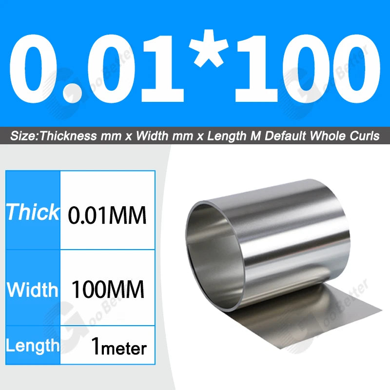 1 Meter 304 Stainless Steel Band SUS304 Sheet Foil Plate Strip Thick 0.01mm-1mm