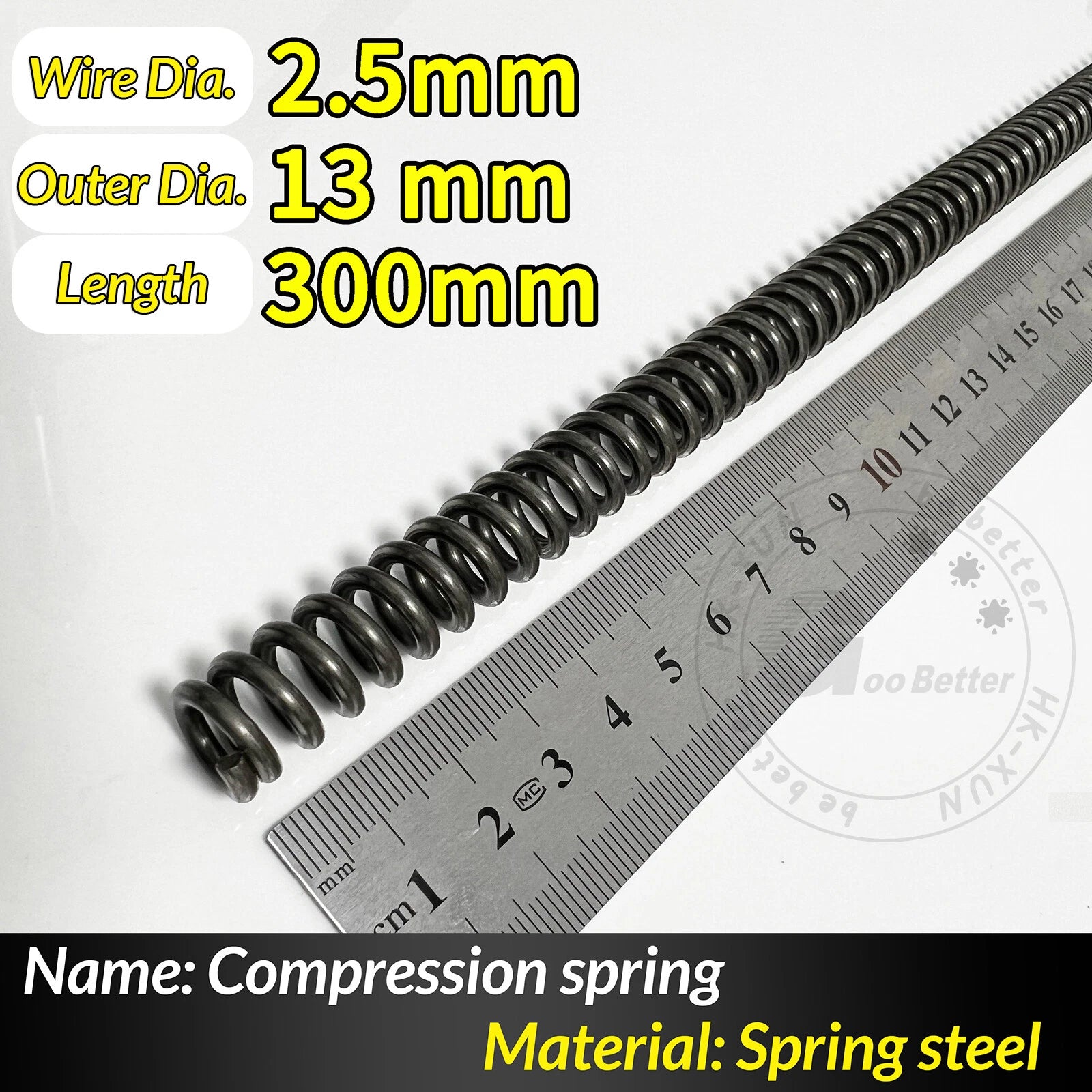 Compression Spring Pressure Springs, Wire Dia 2-3.5mm, OD 10-60mm, Length 300mm