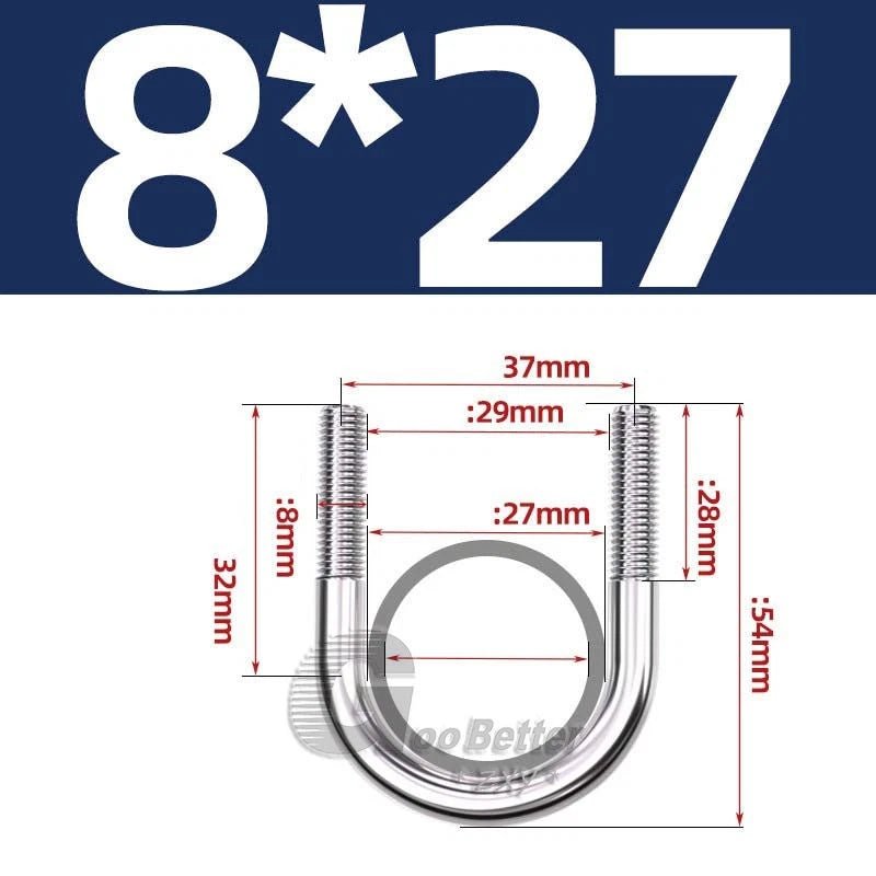 Square U - Bolts Stainless Steel — M6 to M24 | 304 A2 & 316 A4 Marine Grade - HomeDIYer