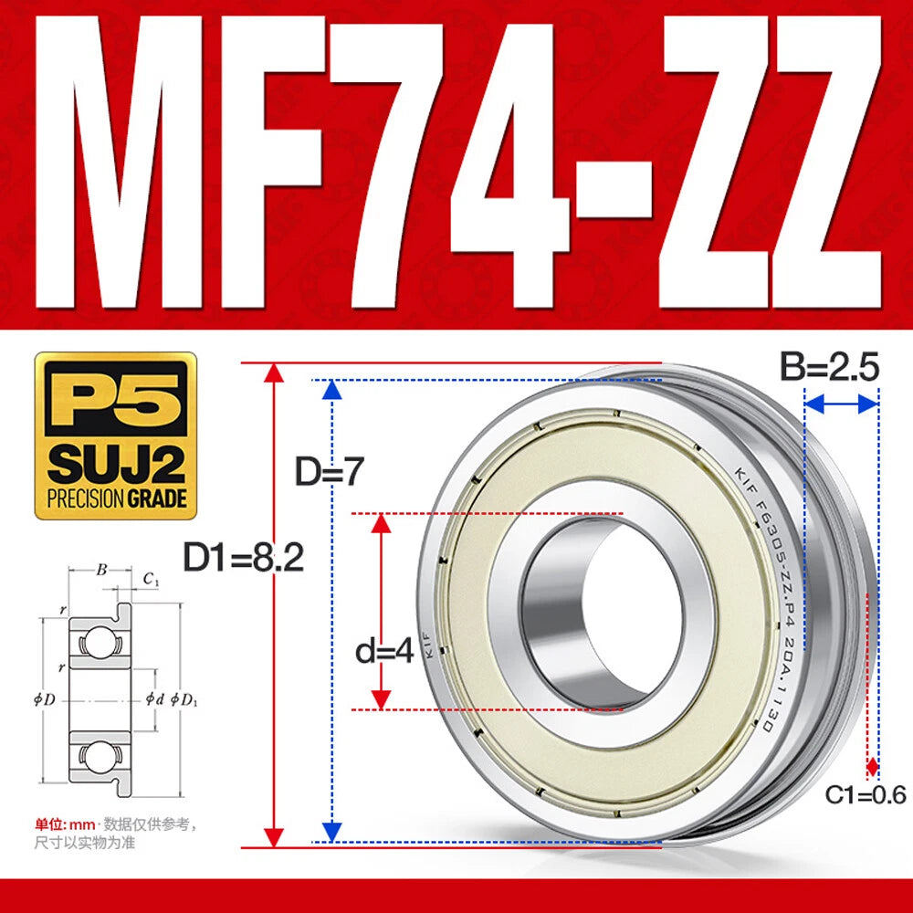 Mini Metal Shielded Flanged Ball Bearings - Model Complete Inner Diameter 2-50mm