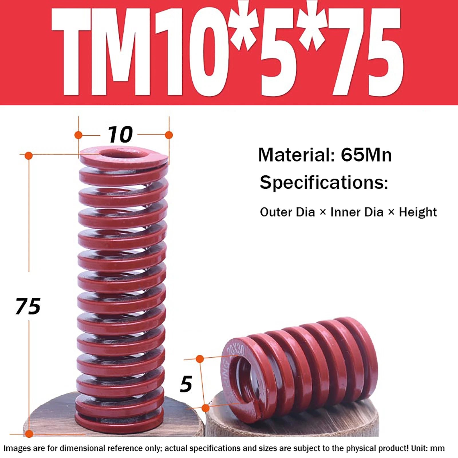 Heavy Load Duty Compression Die Spring, 8mm-50mm Diameter & Up To 400mm Long JIS