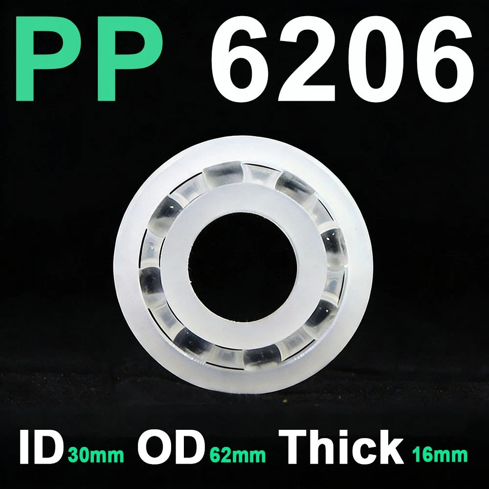 Plastic Bearing PP 608 6000 6001 6004 6206 Glass Balls ID 6mm~30mm Ball Bearings