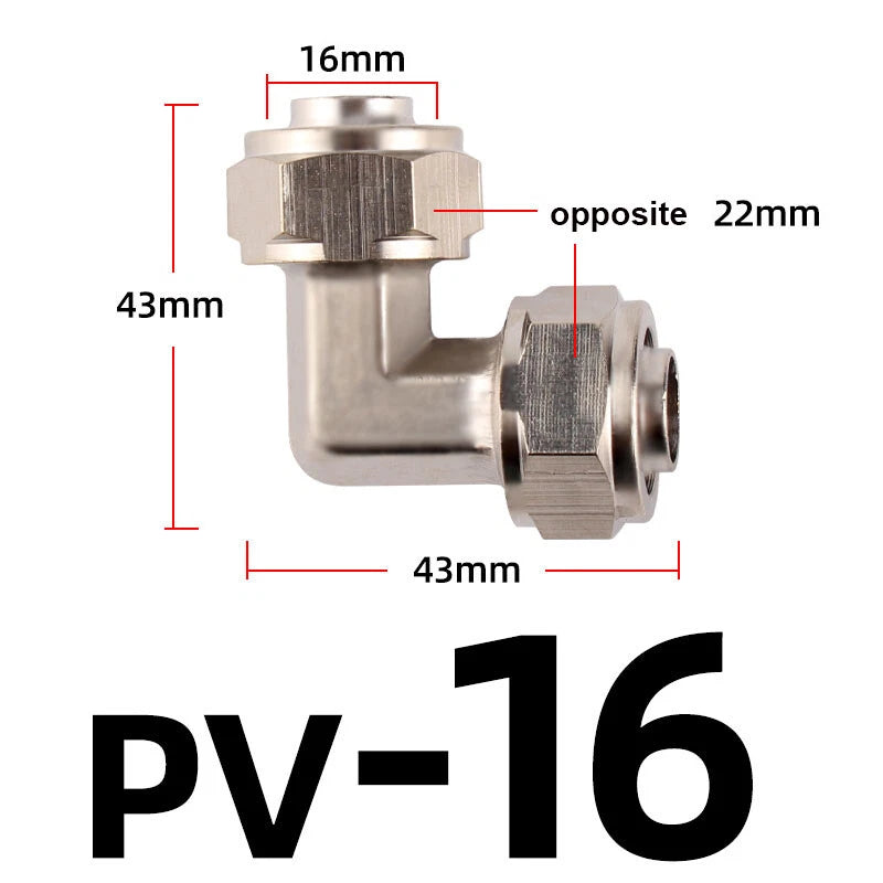 Pneumatic Push-In Elbow Fittings — Equal & Reducing Elbow Connectors for Air & Water Hose