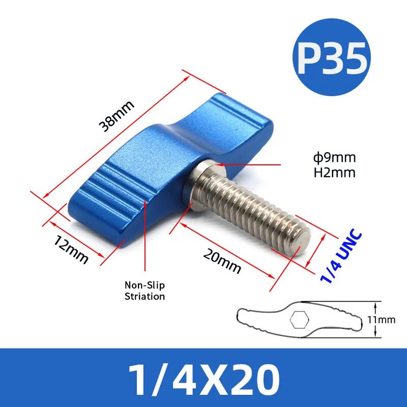 UNC 3/8" & 1/4" Wing Thumb Screws – Single & Double Wing T - Type, Aluminum & Stainless Steel - HomeDIYer