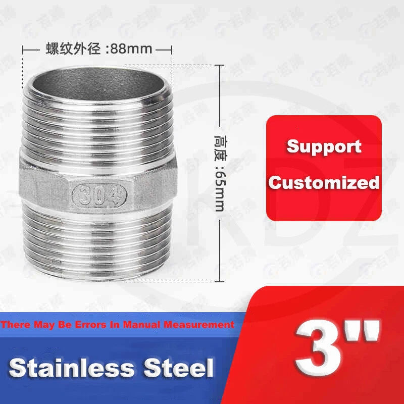 BSP Male to Male Stainless Steel Hexagon Nipple Pipe Fittings | 201 / 304 / 316 | 1/8" to 4"