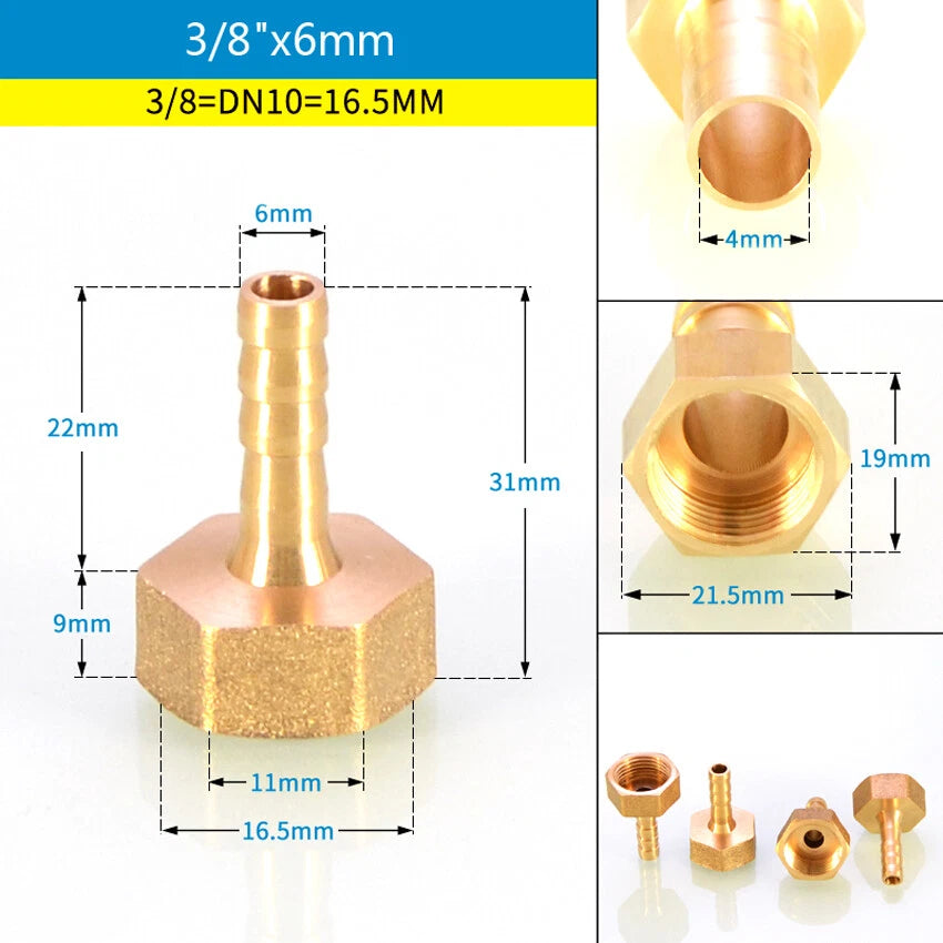 BSP Male & Female Thread Barb Hose Tail Connector — Air Fuel Water