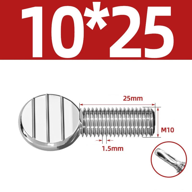 M4–M10 & 1/4"-5/16" Spade-Head Thumb Screws – A2 304 Stainless Steel, Tool-less Hand Grip
