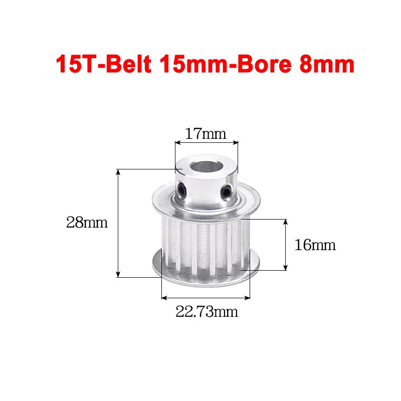 5M Timing Belt Pulley 10T 12T 14T 15T 16T 18T Bore 5mm-12mm for 15mm Width Belt