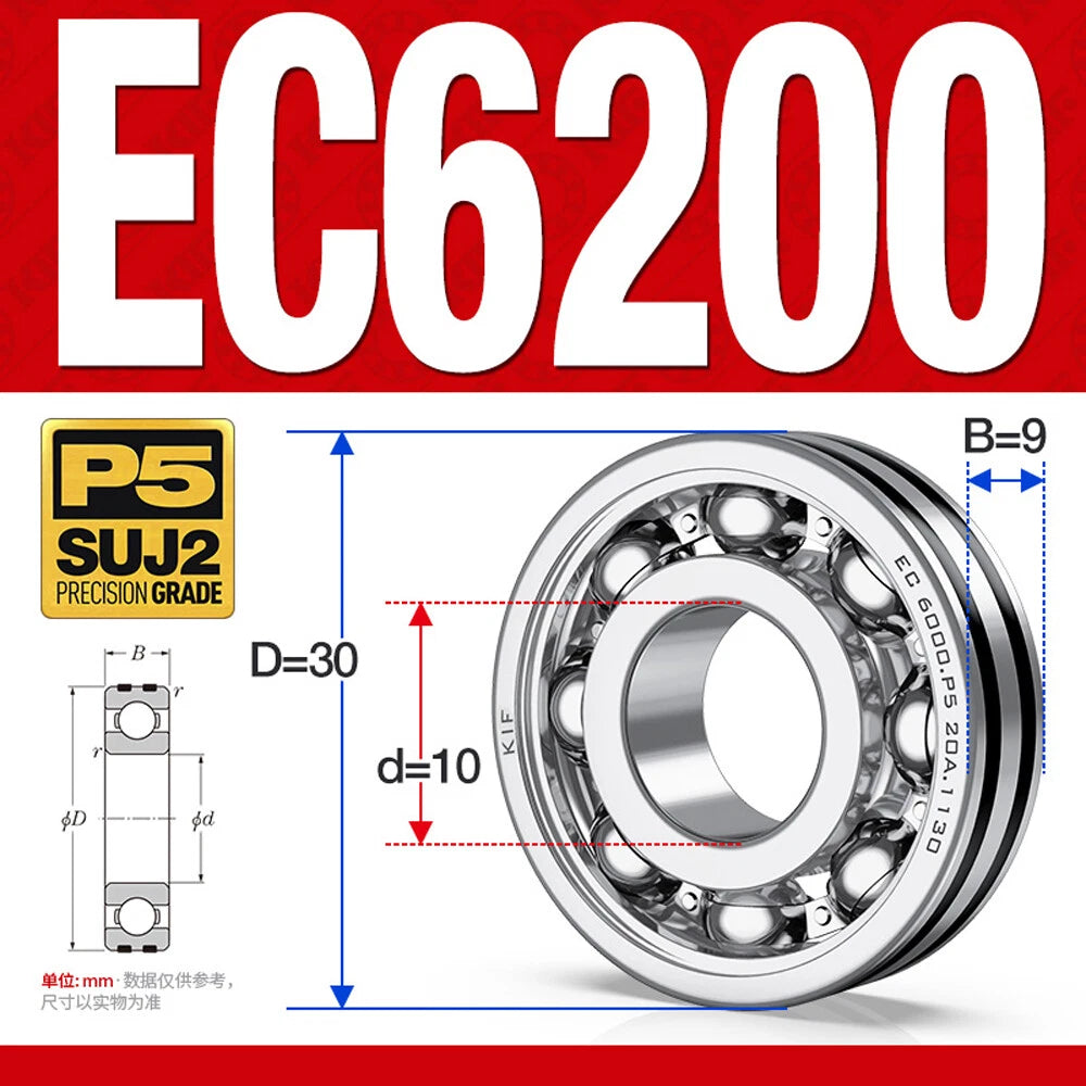 Non-Slip Ball Bearings EC6000/EC6200 Series High Speed Bearings 6000 6201~6206ZZ