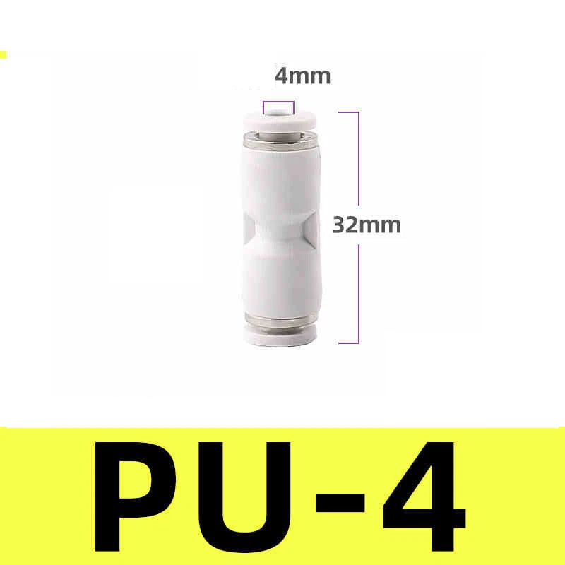 White Pneumatic Push Fit Connector Tube Pipe Joiner Air Water Lines Hose 4-16mm