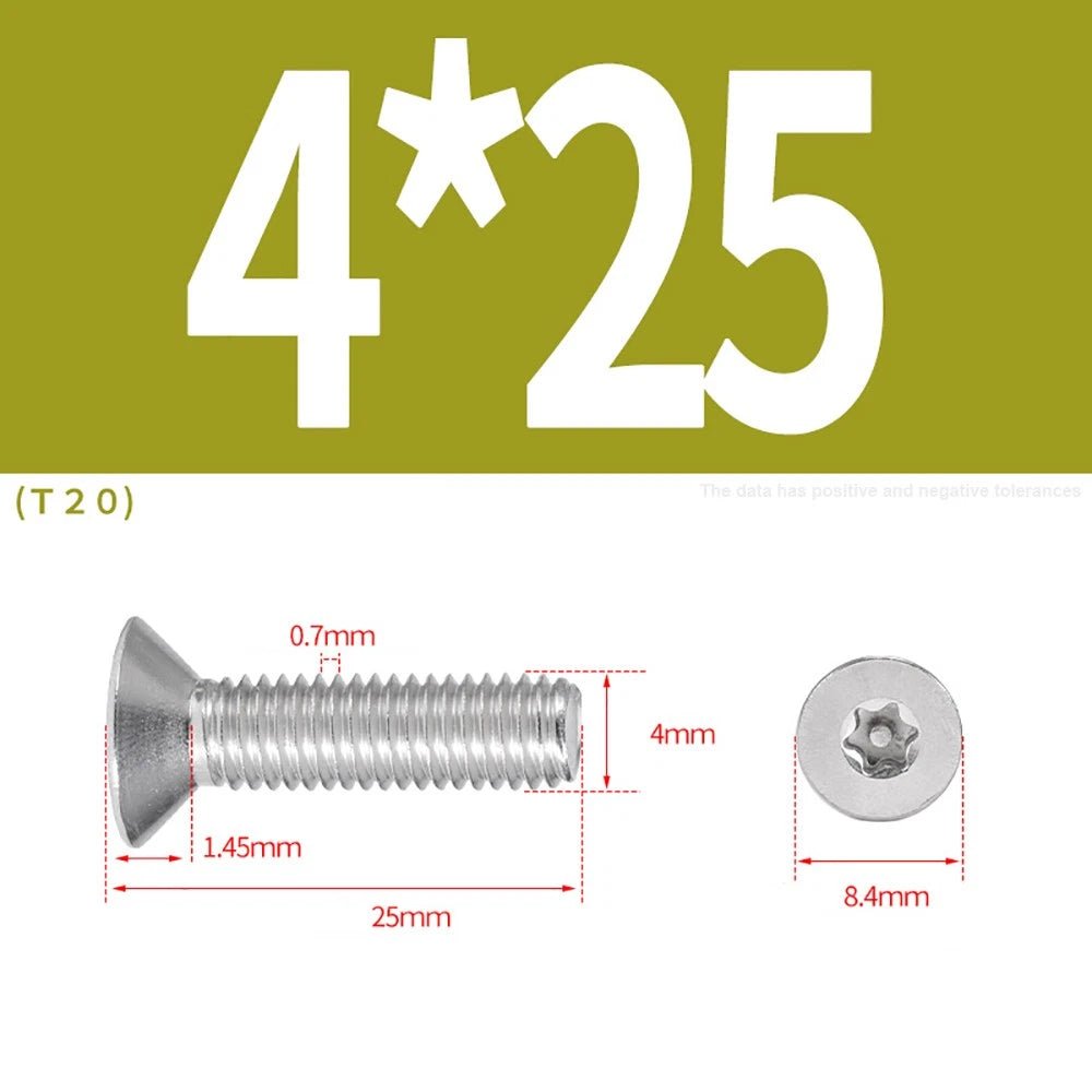 M3–M8 Pin Torx Countersunk Flat Head Machine Screws | A2 Stainless Steel - HomeDIYer