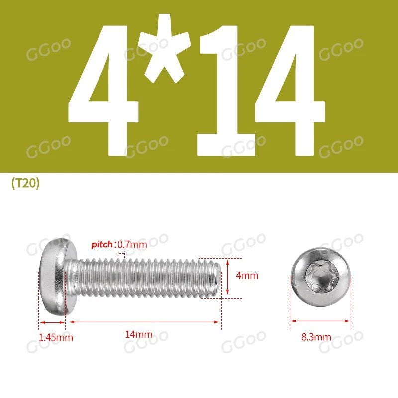 A2 Stainless Steel Torx Pan Head Machine Screws — M2 to M8, Six-Lobe Drive