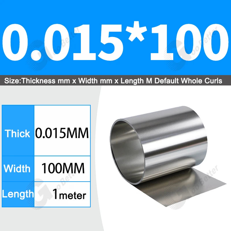 1 Meter 304 Stainless Steel Band SUS304 Sheet Foil Plate Strip Thick 0.01mm-1mm