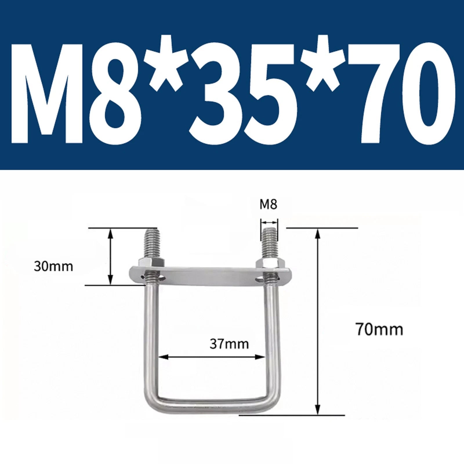 M6 M8 M10 M12 U Bolt Plates & Nuts Standard U-Bolts Stainless Steel 304 Trailer