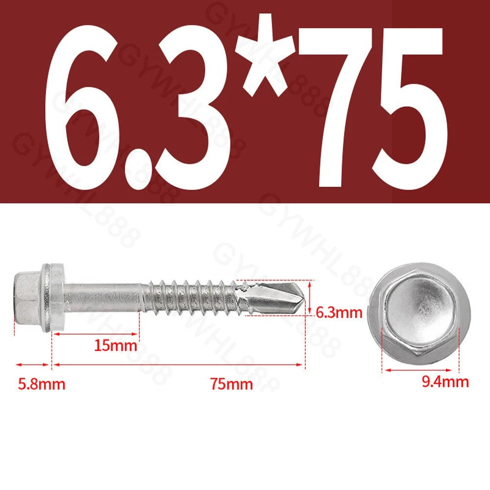 410 & A2 Stainless Hex Head Self‑Drilling Tek Screws – for Metal Roofing & Sheeting