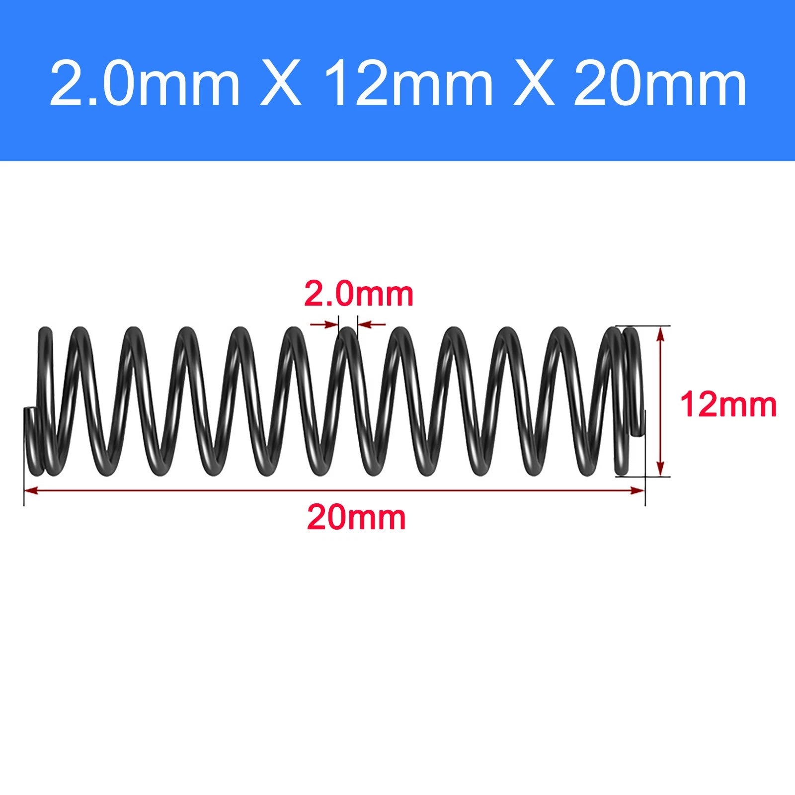Compression Spring Spring Steel Pressure Coil 2mm Wire OD 8-25mm 10-100mm Shop