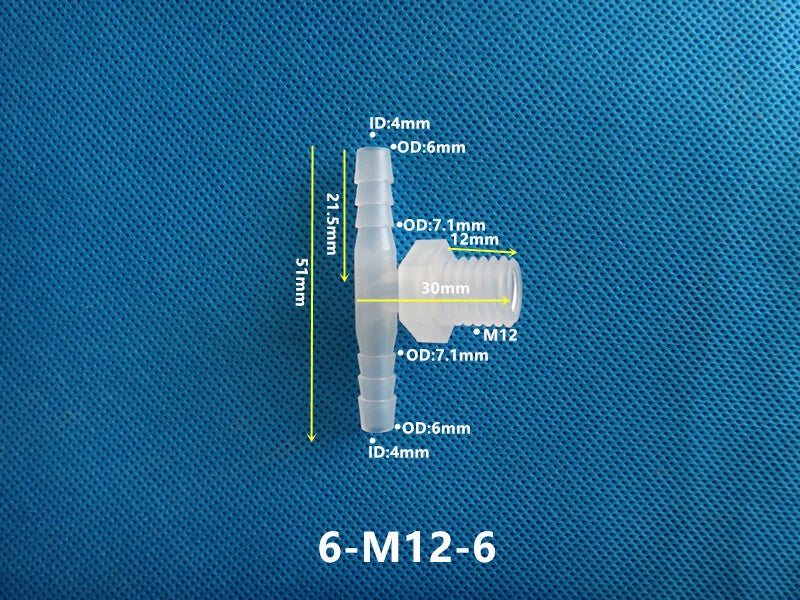 T-Type Plastic Pipe Fitting – Male Thread Barbed Tee Hose Connector (G & M Thread)