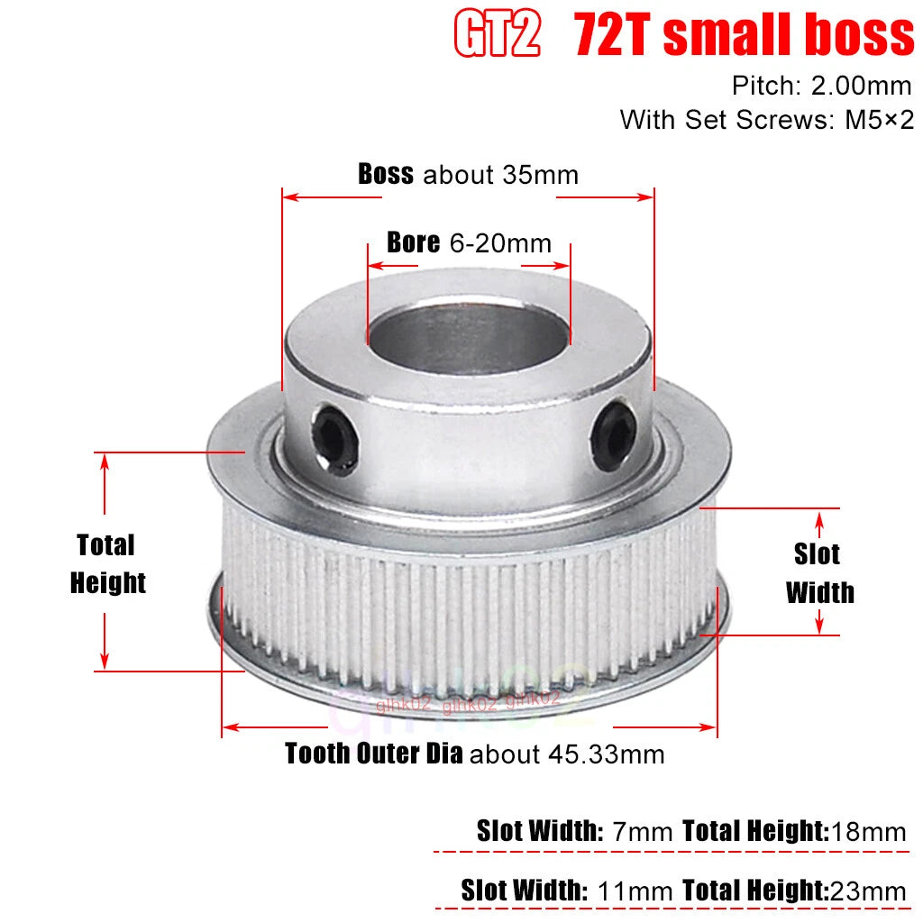 GT2 6mm Timing Belt Pulleys 16-120 Teeth 4-25mm Bore Synchronous Wheel Printer