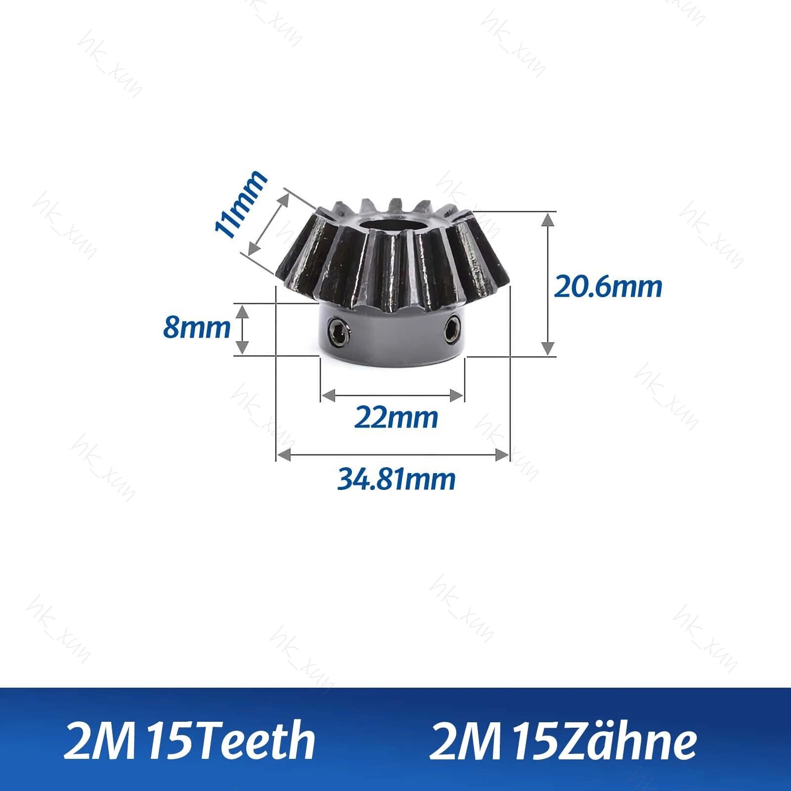 1/1.5/2 Mod 15-40 Tooth 1:2 Metal Motor Bevel Gears 90° Pairing Gear 45# Steel