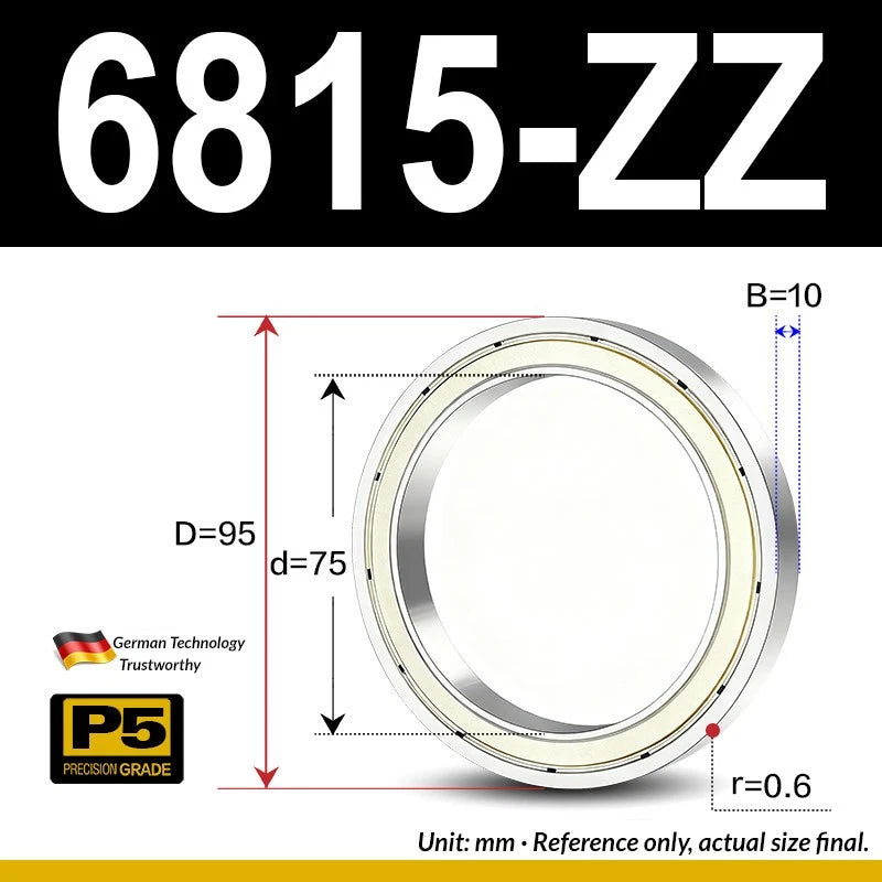 Thin Wall Bearings Deep Groove Ball Bearing ZZ or RZ, ID 10-95mm, OD 19-120mm