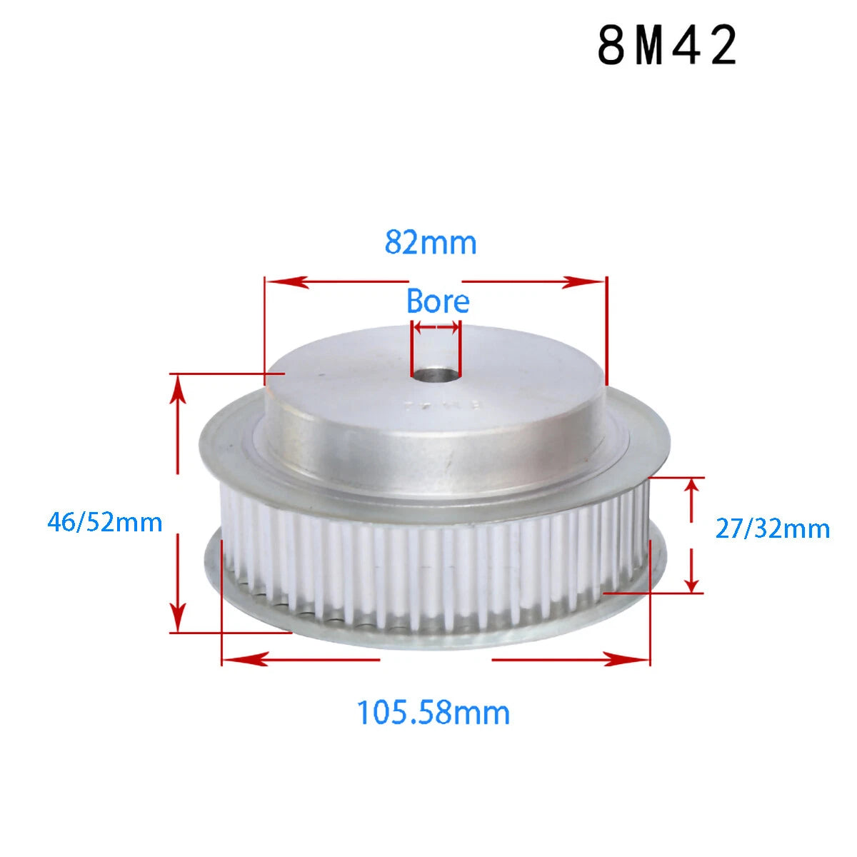 BF-type HTD8M 25mm-30mm Timing Belt Pulley 12 - 72 Tooth for CNC Step Motor
