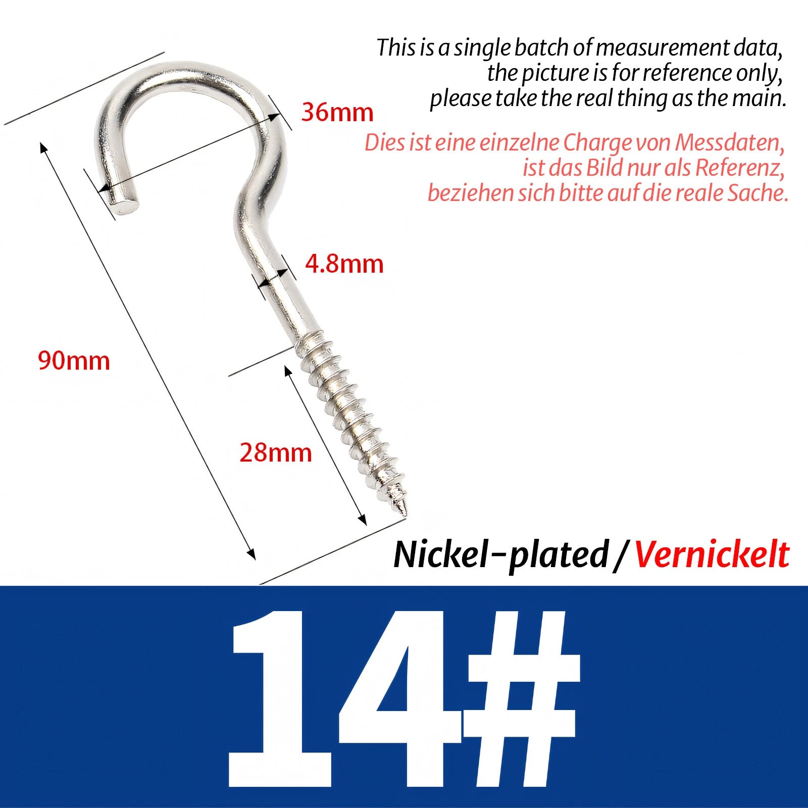 Screw-In Eye Hooks & Open Hooks — Nickel, Zinc & 304 Stainless, 16–106mm, All Sizes