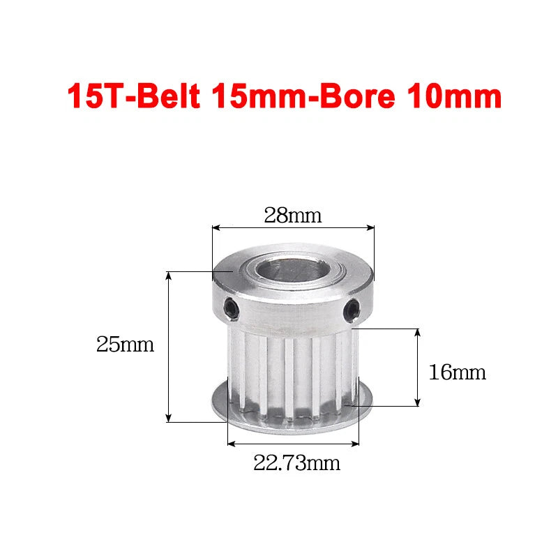 5M Timing Belt Pulley 10T 12T 14T 15T 16T 18T Bore 5mm-12mm for 15mm Width Belt