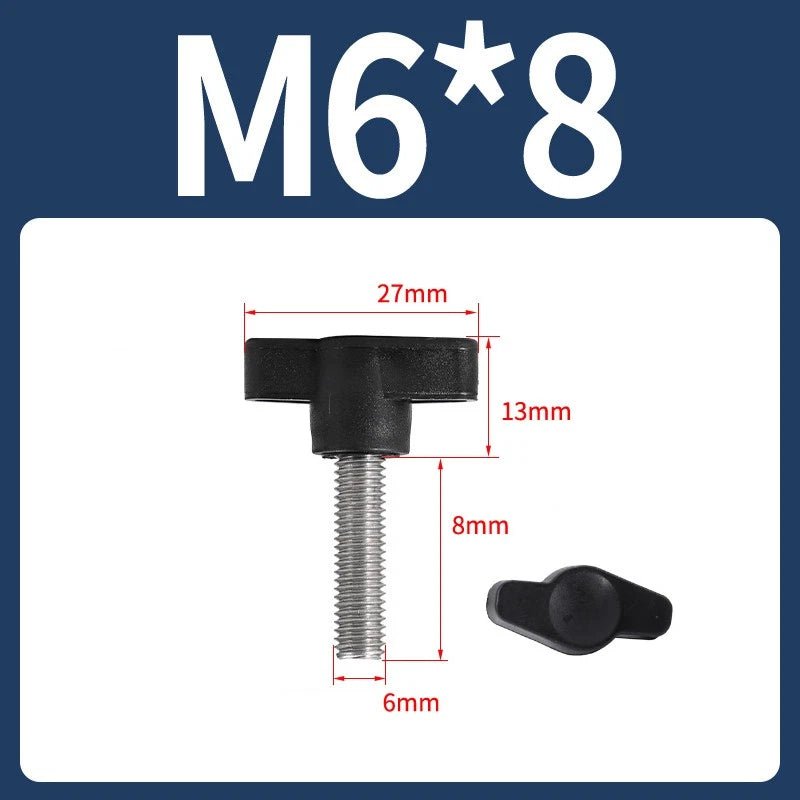 M4 M5 M6 M8 Wing Knob T - Handle Thumb Screw Bolts – Plastic Clamping Knob with Male Thread - HomeDIYer