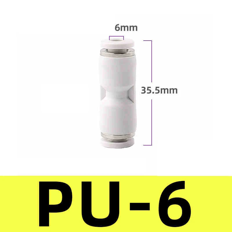White Pneumatic Push Fit Connector Tube Pipe Joiner Air Water Lines Hose 4-16mm