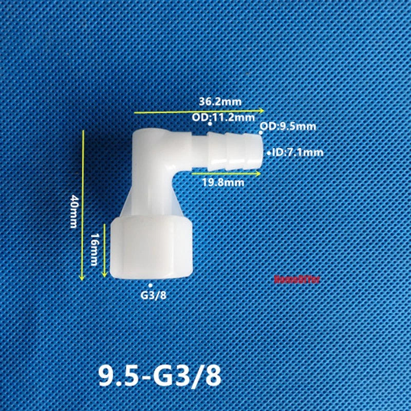 90° Elbow Plastic Female Thread Barbed Connectors Pipe Hose Water Reducer Joiner