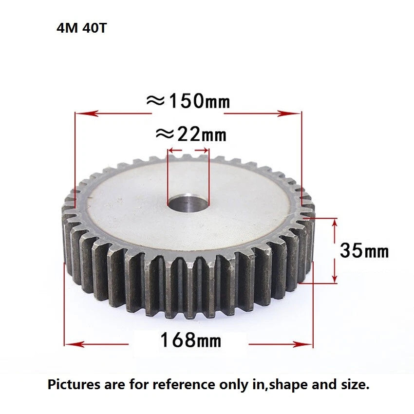 45# Steel 4Mod 10T-80T Spur Gears Thickness 35mm Motor Pinion Transmission Gear
