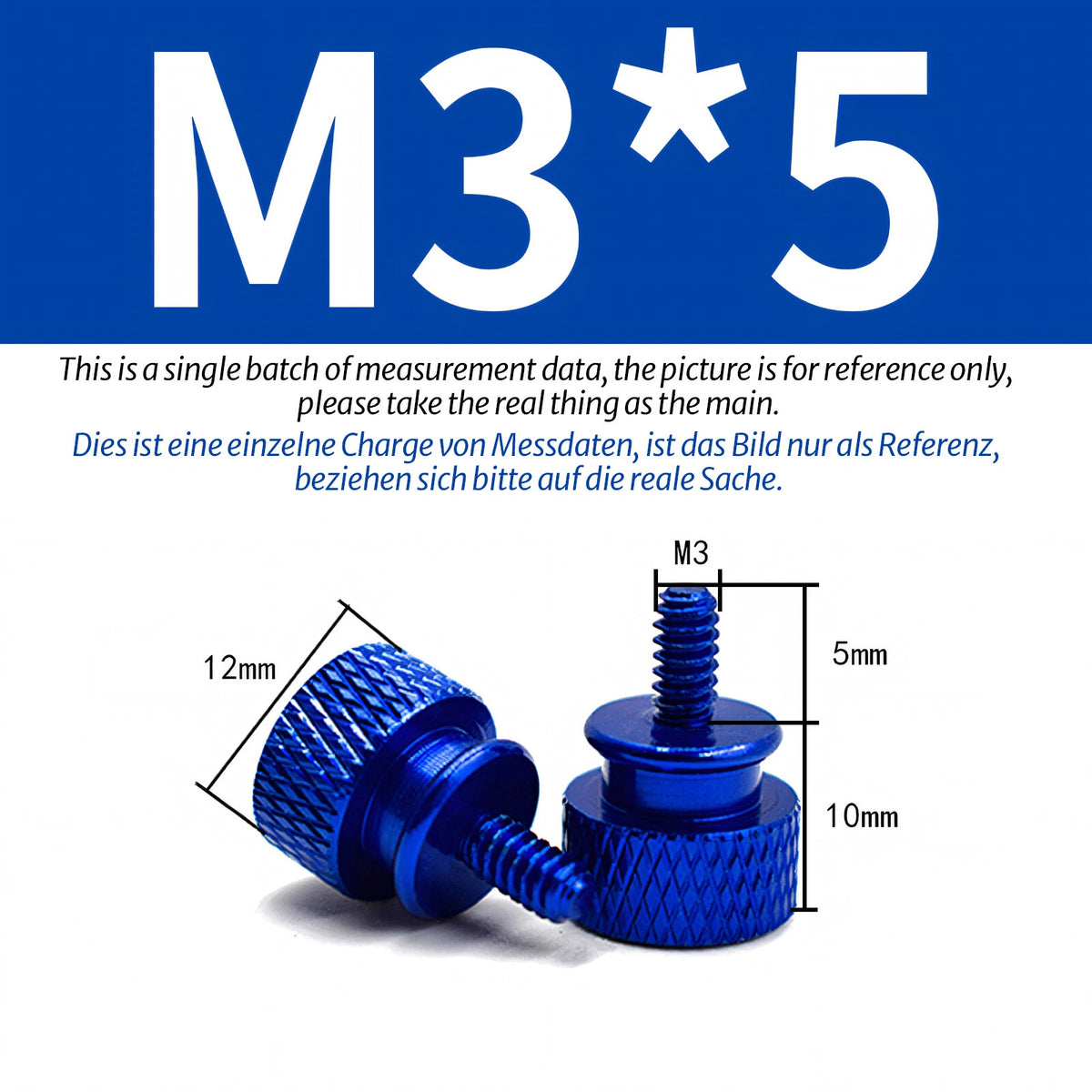M3 Knurled Thumb Screws – Colorful Aluminum Alloy Hand-Tighten Grip Bolts