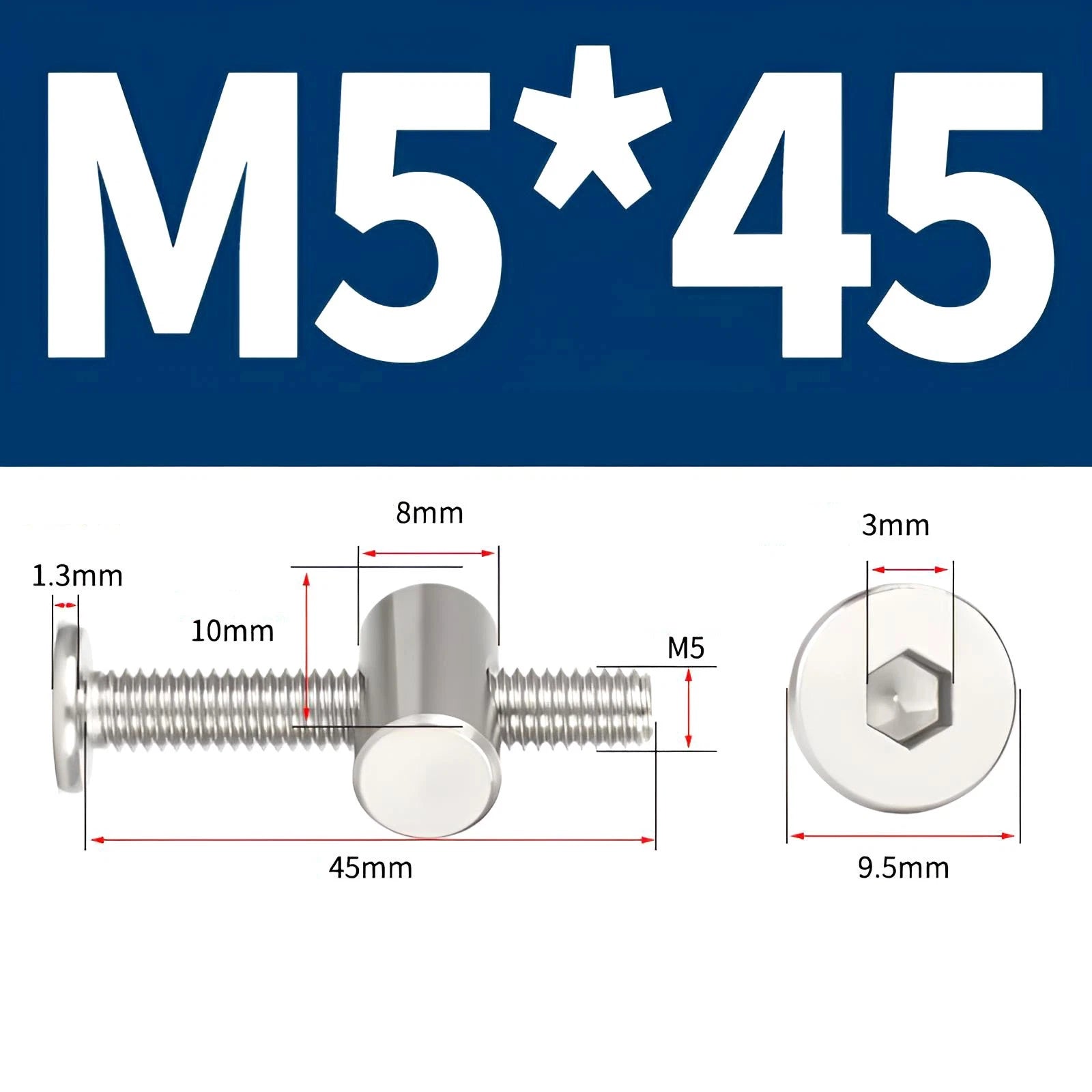 M4 M5 M6 M8 304 Stainless Steel Furniture Connecting Bolts with Barrel Nuts