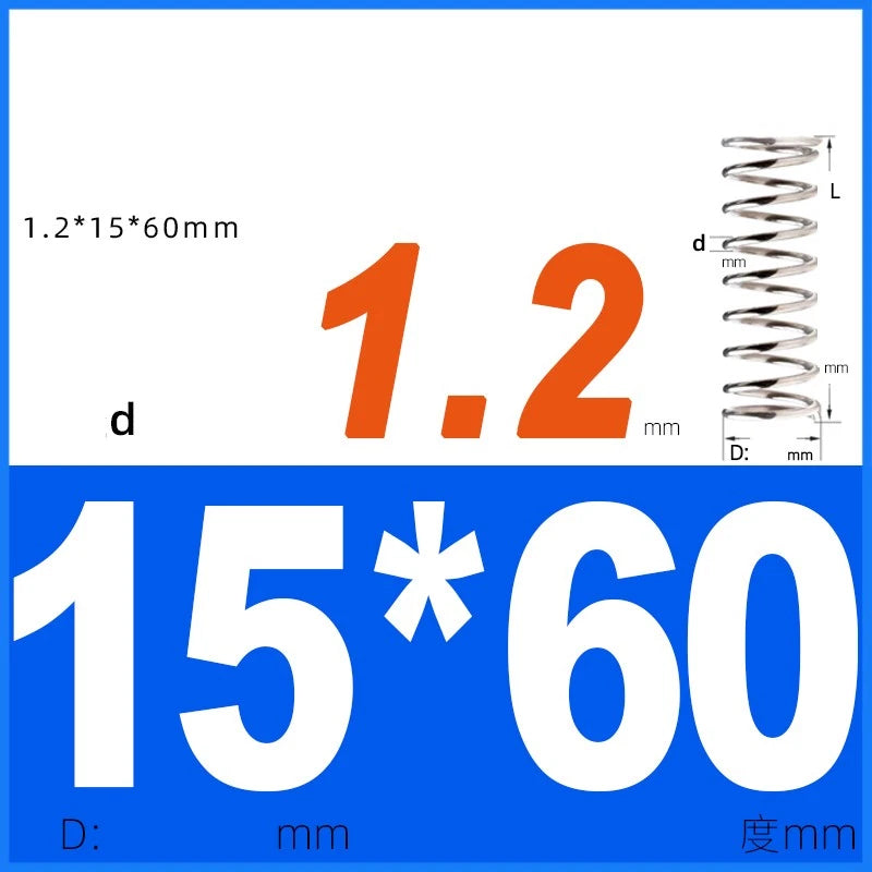 Compression Spring 1.2mm Wire Dia 14mm - 20mm OD Small Pressure Springs