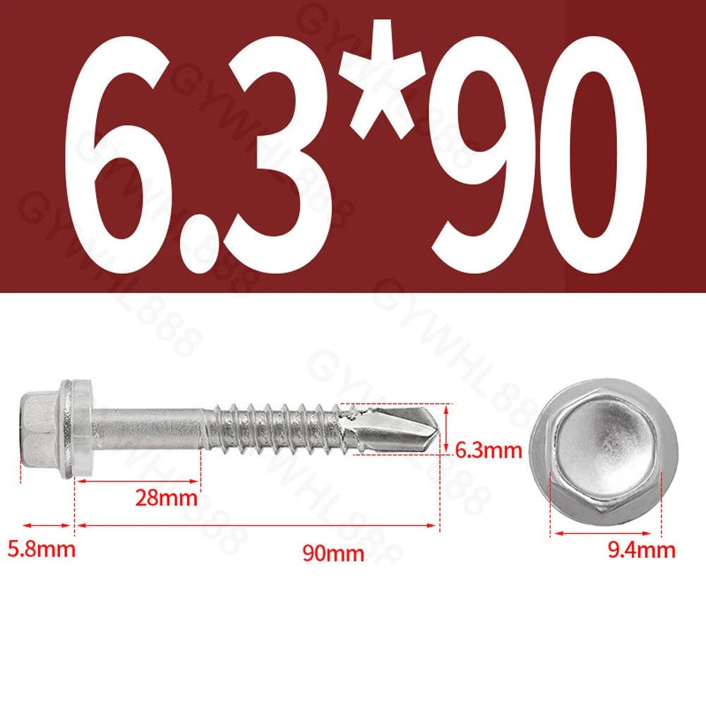 410 & A2 Stainless Hex Head Self‑Drilling Tek Screws – for Metal Roofing & Sheeting