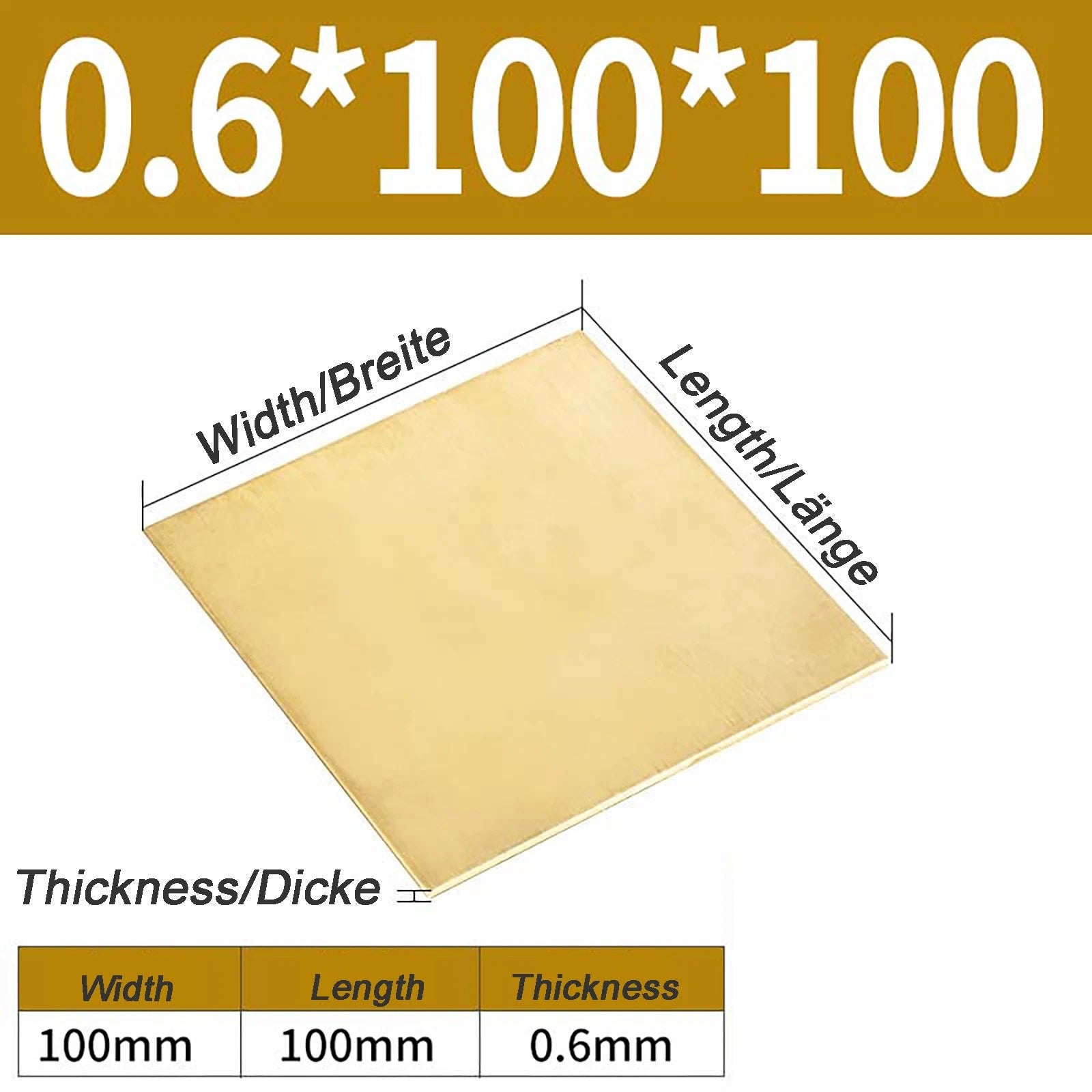 Natural Brass Sheet Metal guillotine cut - 0.3mm - 3.0mm - Multiple Sizes