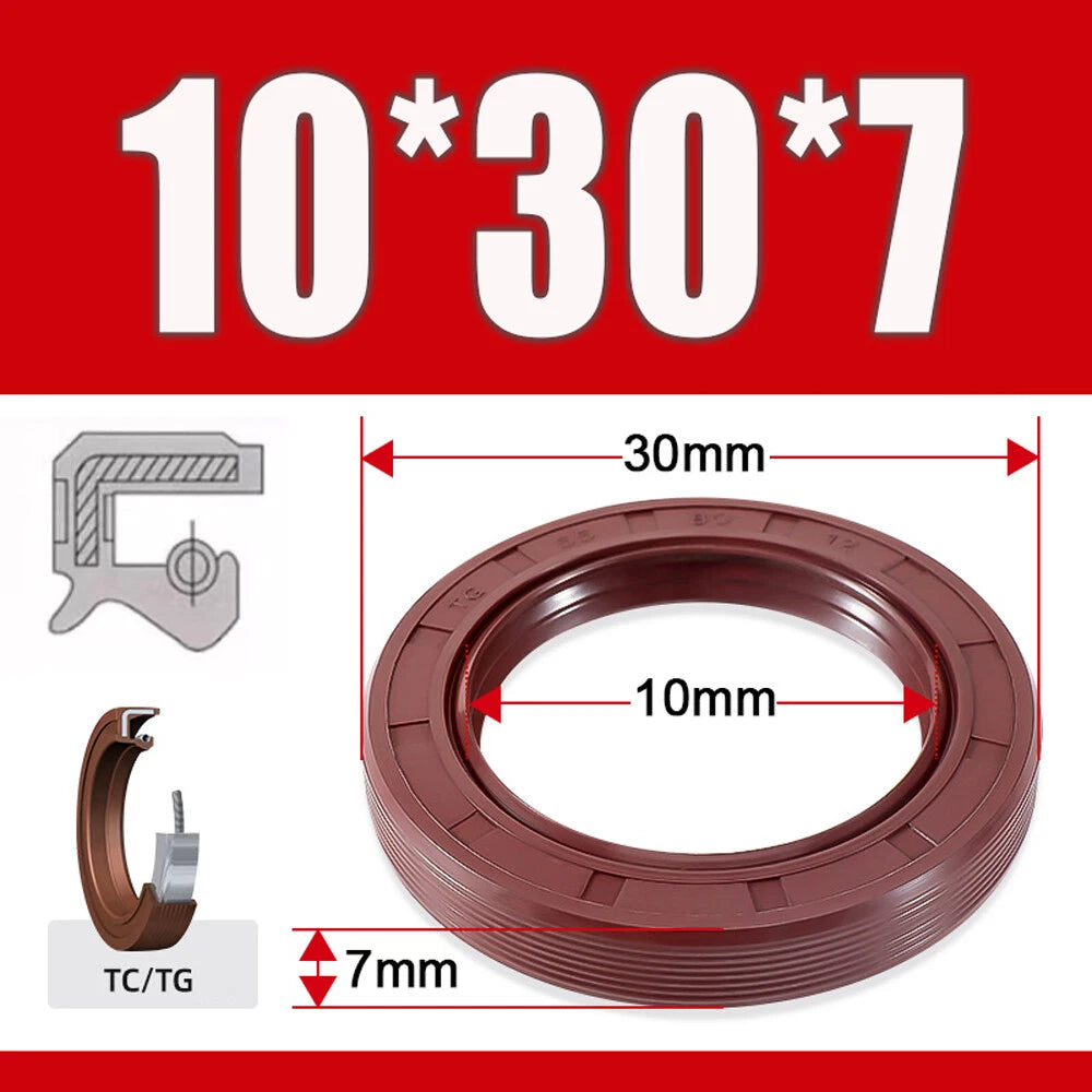 Metric TC Oil Seal FKM Dual Lip Rotary Shaft Seal 8mm–40mm Bore