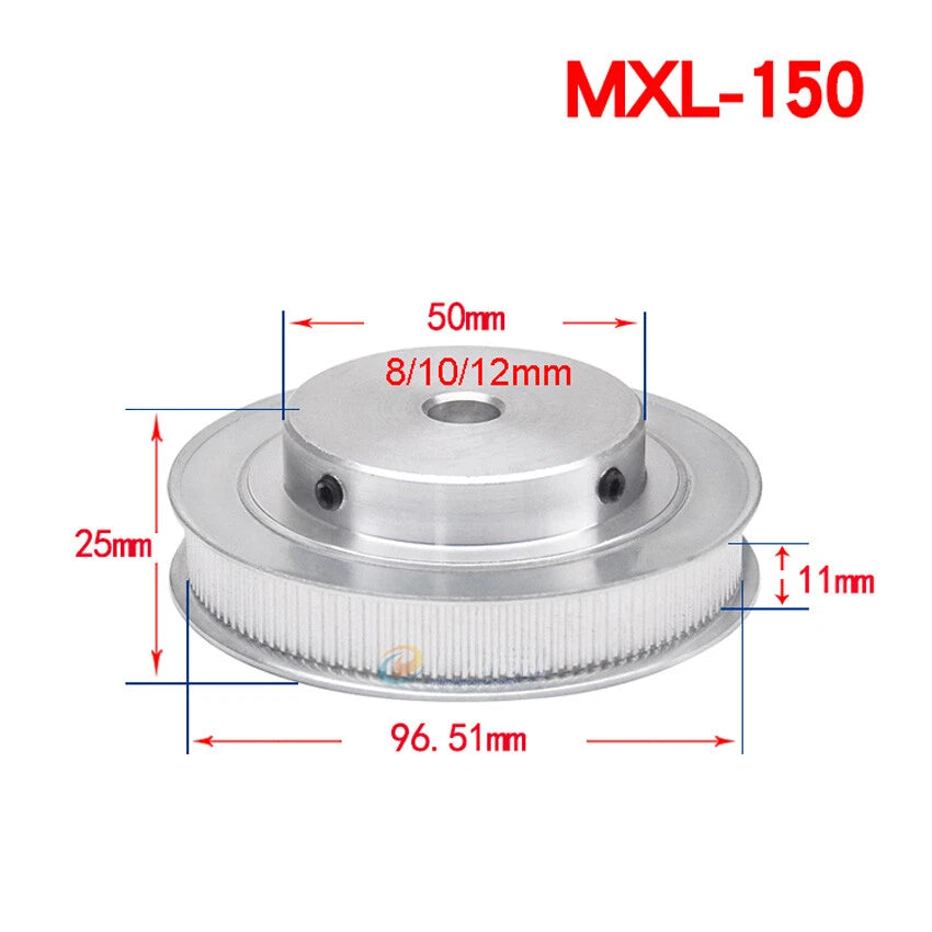 MXL 14-160Teeth Timing Belt Pulleys Pitch 2.032mm With Step For 10mm Width Belt