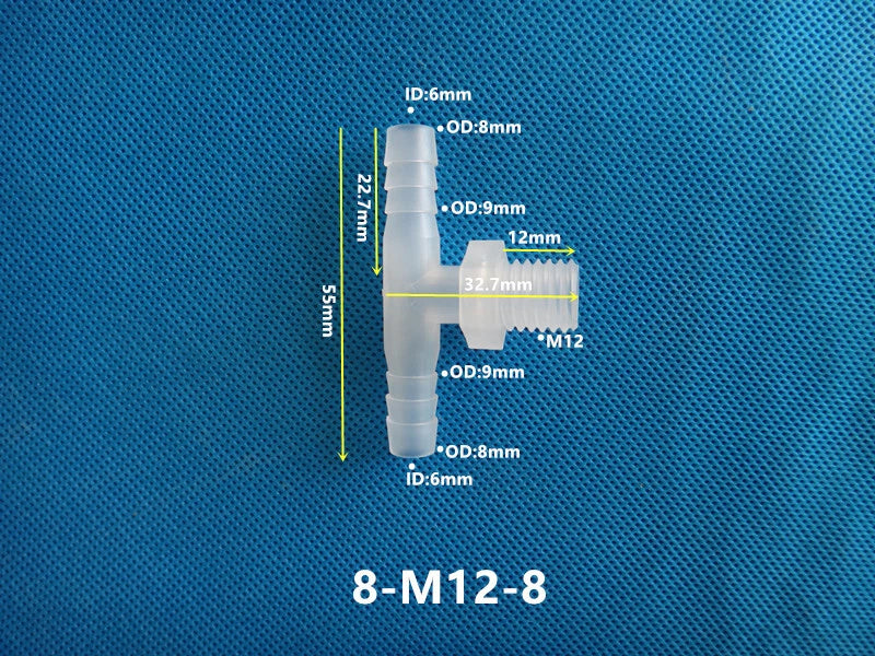 T-Type Plastic Pipe Fitting – Male Thread Barbed Tee Hose Connector (G & M Thread)