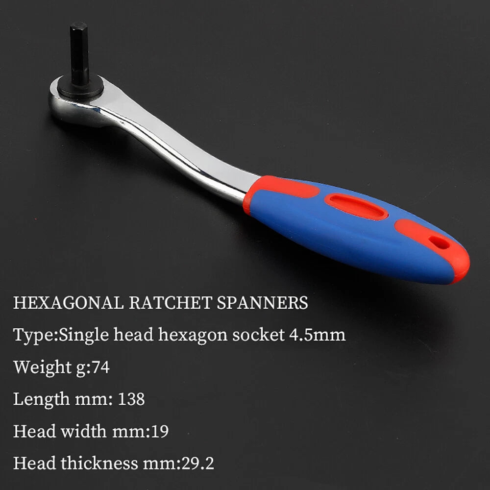Steel Hex Ratchet Wrench Single Head Headed Hexagonal Ratchets Drive Ratchets