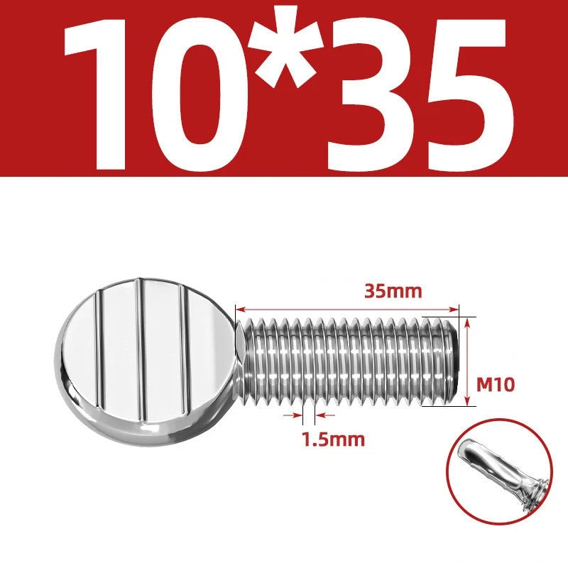 M4–M10 & 1/4"-5/16" Spade-Head Thumb Screws – A2 304 Stainless Steel, Tool-less Hand Grip