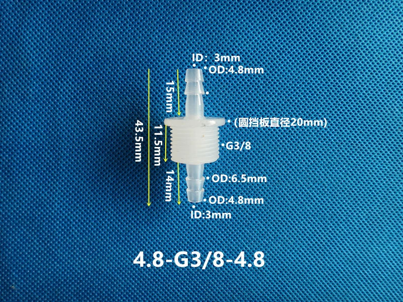 Metric Plastic Striaght Bulkhead Fitting Hose Barb Connector Inch Tube Adapter