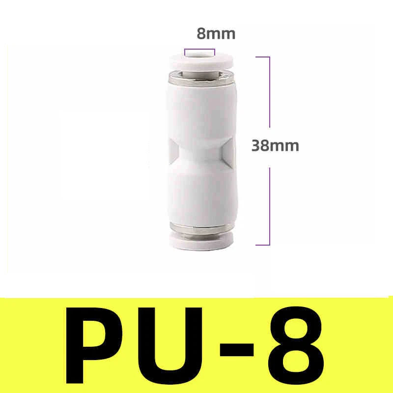White Pneumatic Push Fit Connector Tube Pipe Joiner Air Water Lines Hose 4-16mm