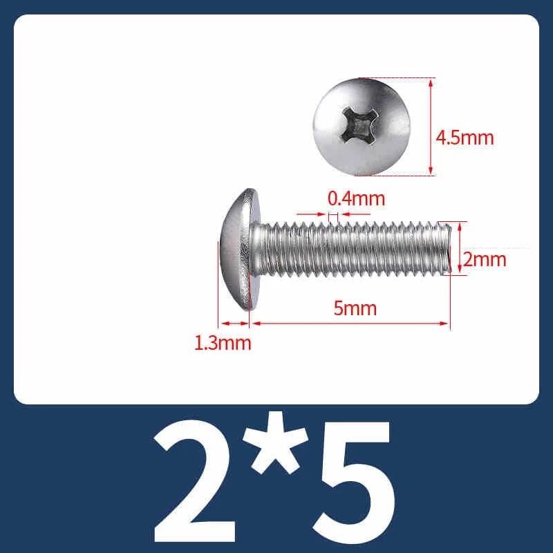 M2–M8 Stainless Steel Phillips Truss Head Machine Screws | 201 / 304 / 316 - HomeDIYer
