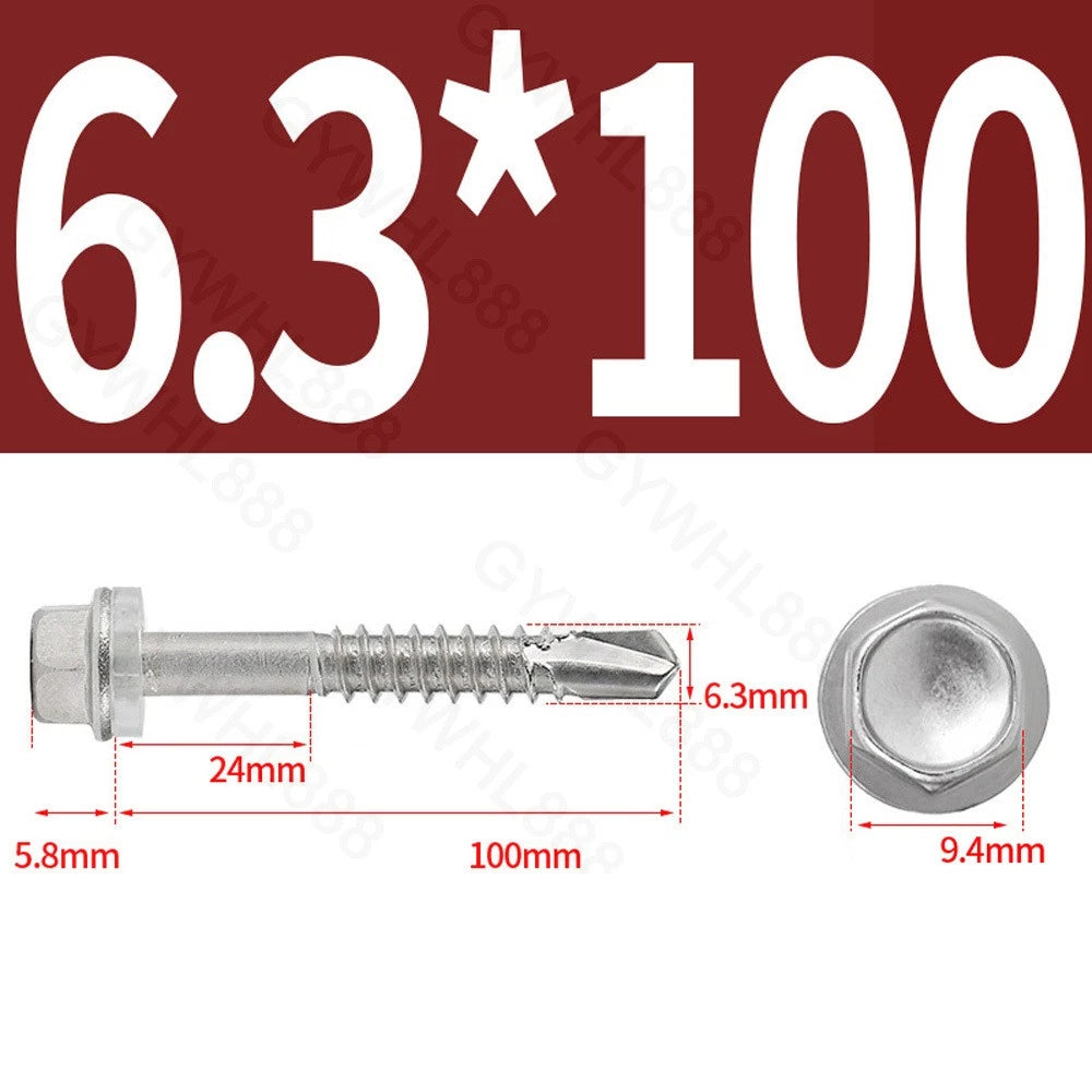 410 & A2 Stainless Hex Head Self‑Drilling Tek Screws – for Metal Roofing & Sheeting