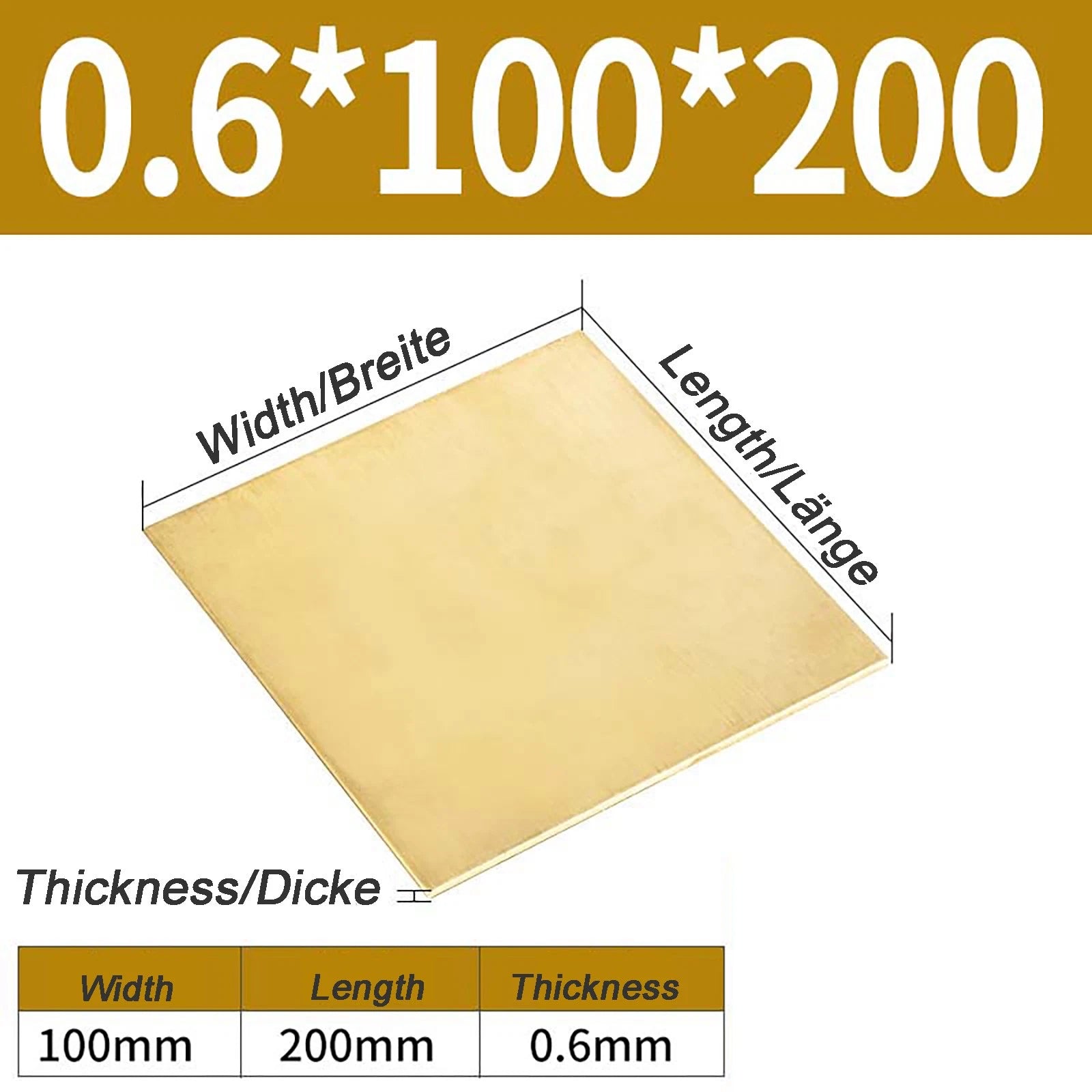 Natural Brass Sheet Metal guillotine cut - 0.3mm - 3.0mm - Multiple Sizes