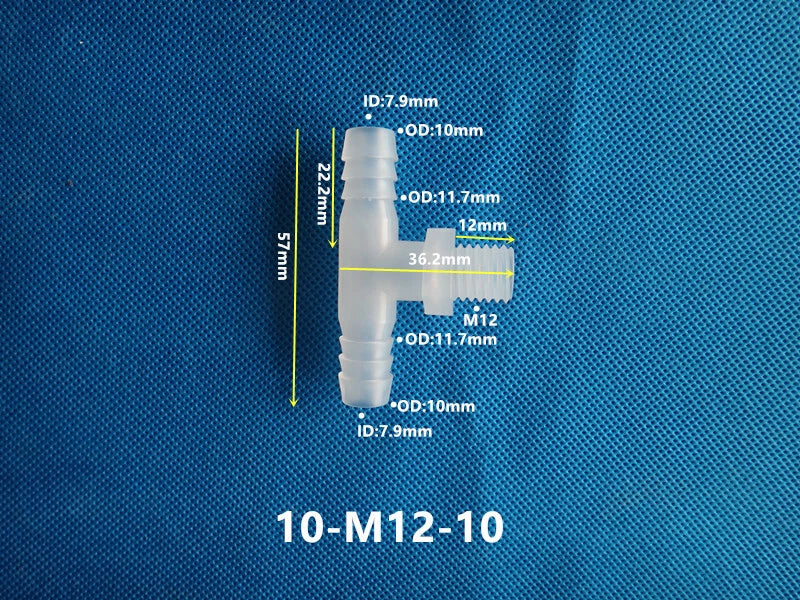 T-Type Plastic Pipe Fitting – Male Thread Barbed Tee Hose Connector (G & M Thread)