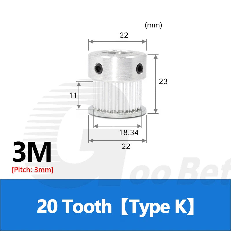 3M 10mm Timing Belt Drive Pulley 3mm Pitch 15 - 50 Tooth Without Hub 4-20mm Bore